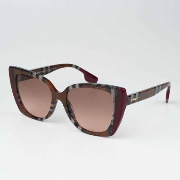 NEW Burberry BE4393 MERYL 405413 Check Bordeaux Gradient Women Sunglasses - Picture 5 of 9